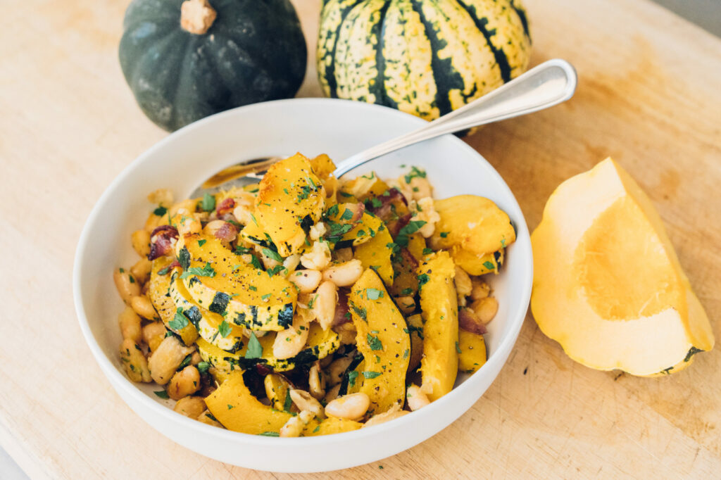 Winter squash and beans salad.