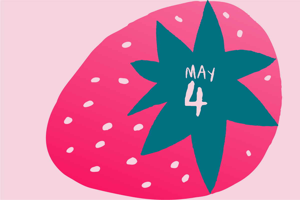 May 4 strawberry illustration