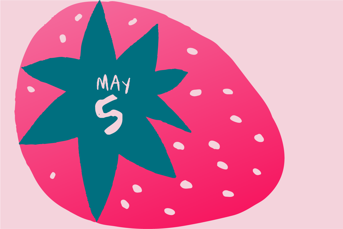 May 5 strawberry illustration