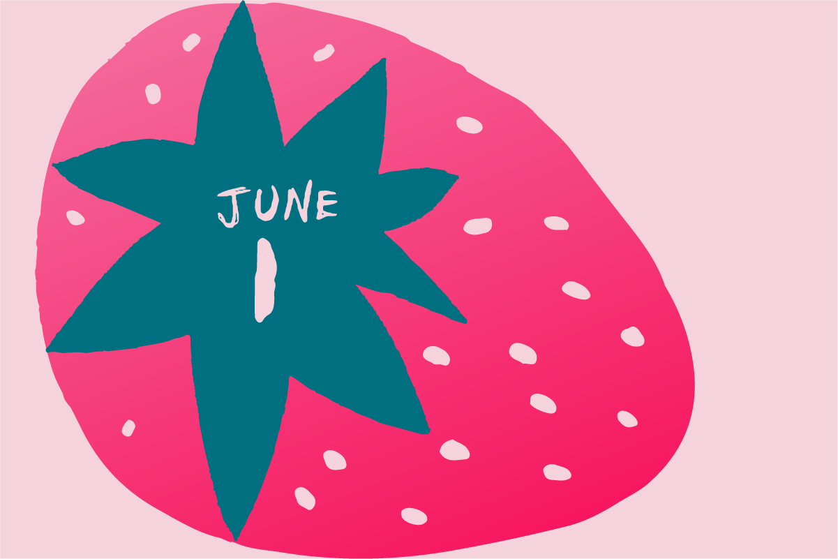 strawberry calendar illustration