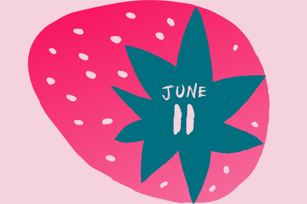 strawberry calendar illustration