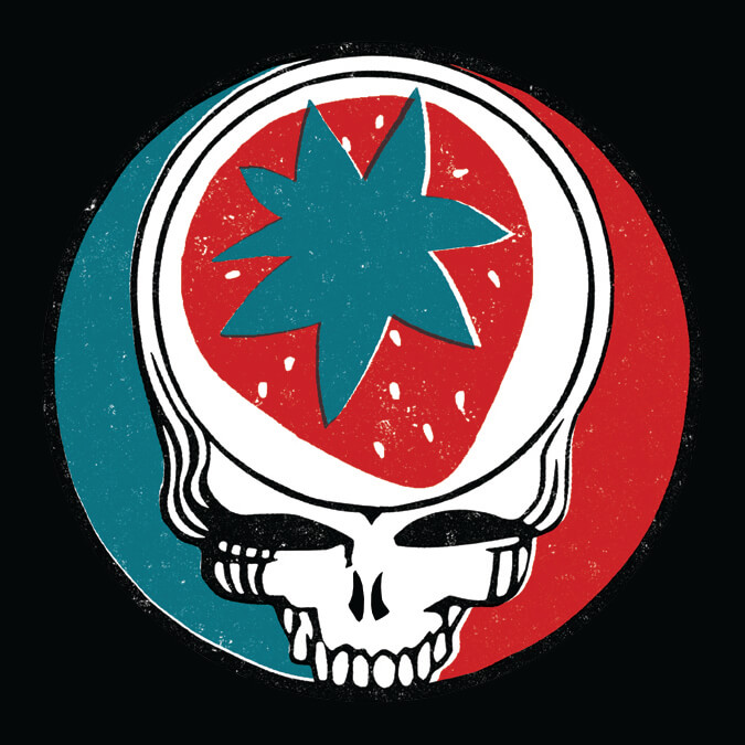 grateful dead strawberry skull sticker